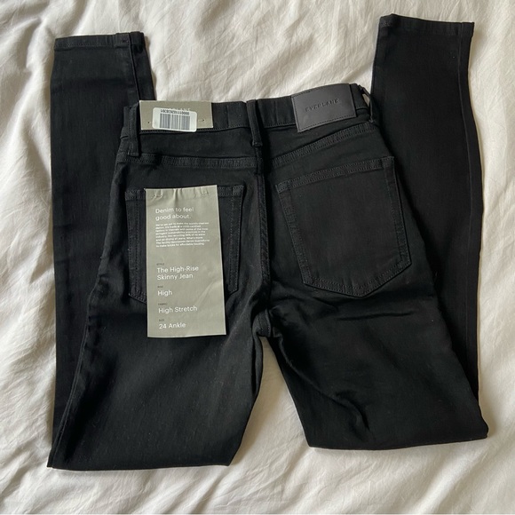 Everlane The Authentic Stretch High-Rise Skinny in Black - Size 24 Ankle NWT - Picture 3 of 7